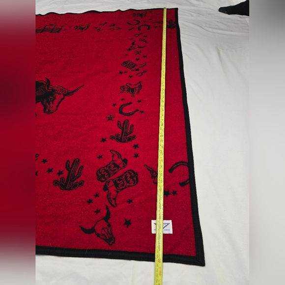 Vintage Pendleton Woolen Mill Store Cowboy Rodeo Bull Western Wool Blanket - Picture 4 of 11